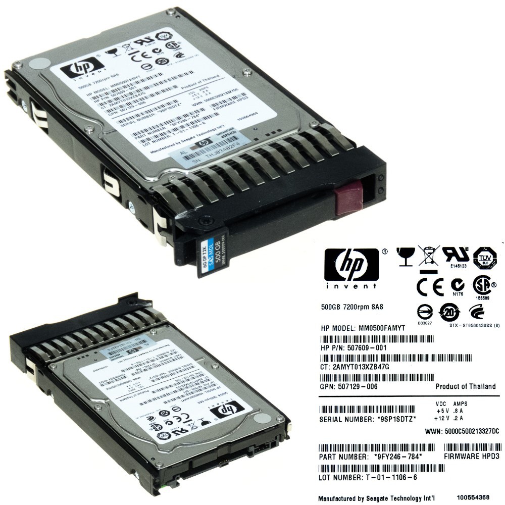 507129-006 Hp Hard Drives W-tray Sas-6gbits 500gb-7200rpm