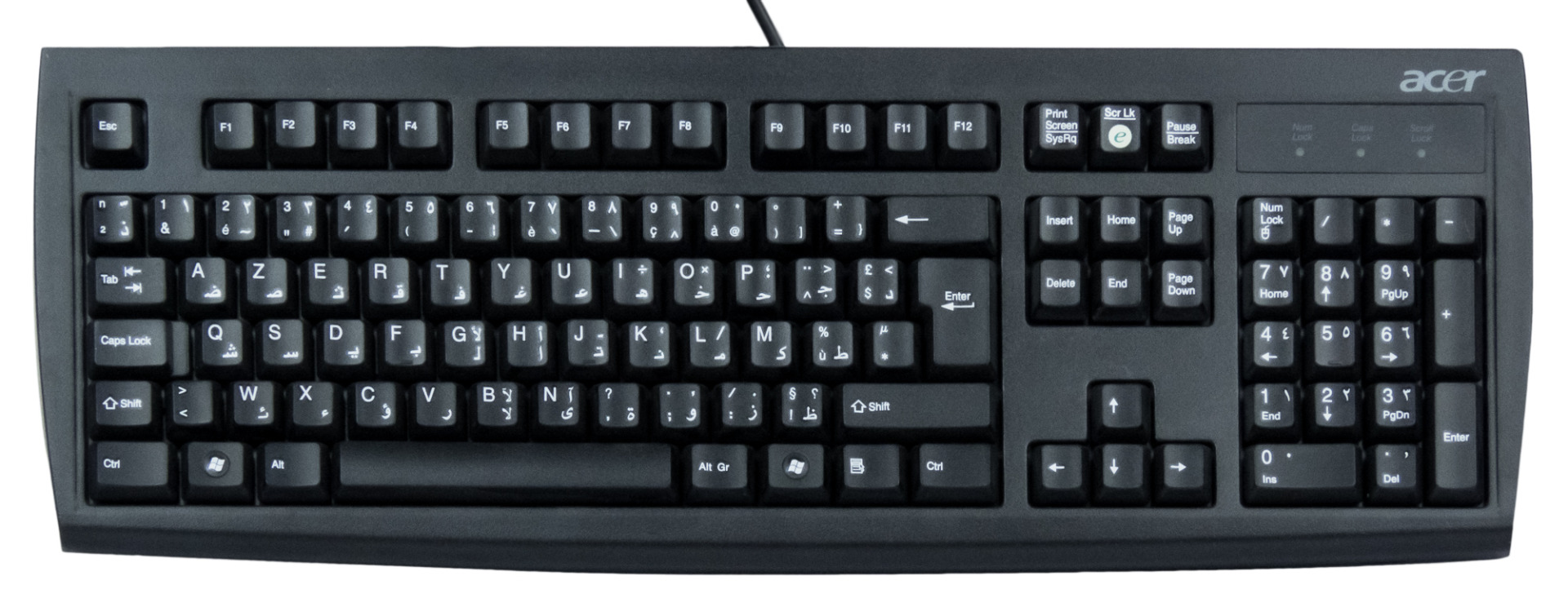 ACER ARABIC  FRENCH PS 2 WIRED AZERTY  KEYBOARD  KB PS203 067 