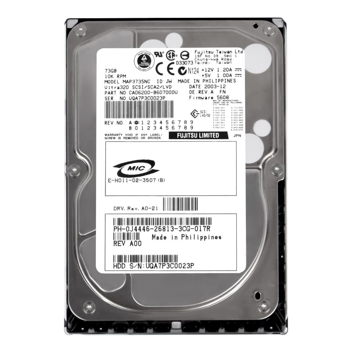 DELL 0J4446 73GB 10K 8MB SCSI U320 3.5'' MAP3735NC