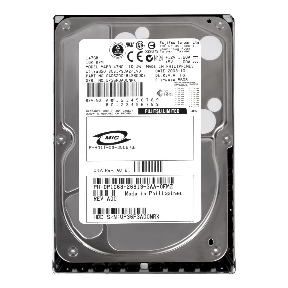 DELL 0P1068 147GB 10K 8MB SCSI U320 3.5'' MAP3147NC