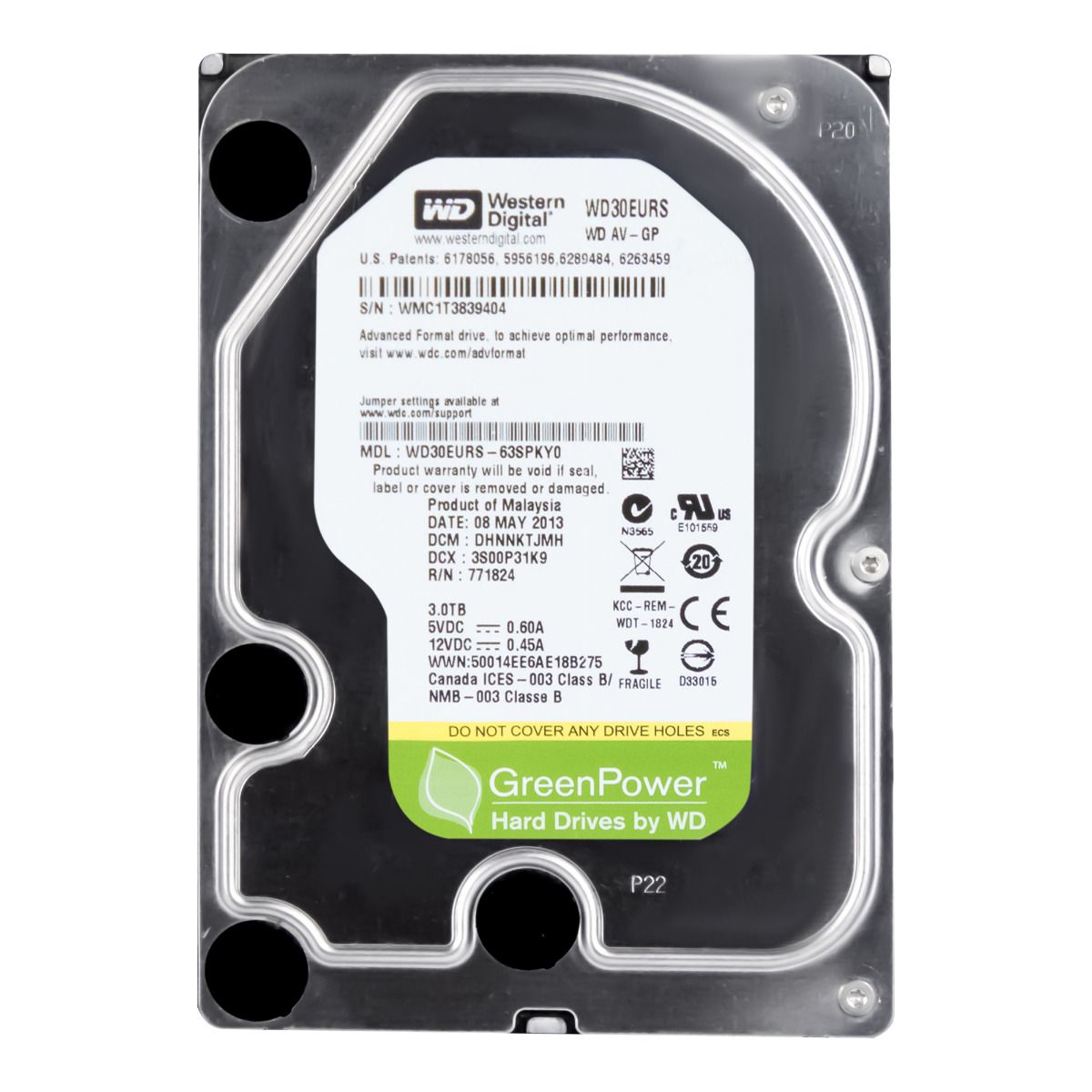 WD GREEN 3TB 7.2K 64MB SATA II 3.5'' WD30EURS