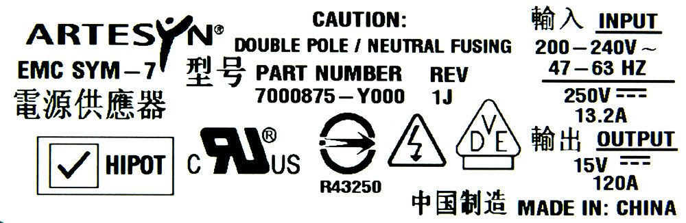 EMC 071-000-451 1800W 7000875-Y000 DMX-3