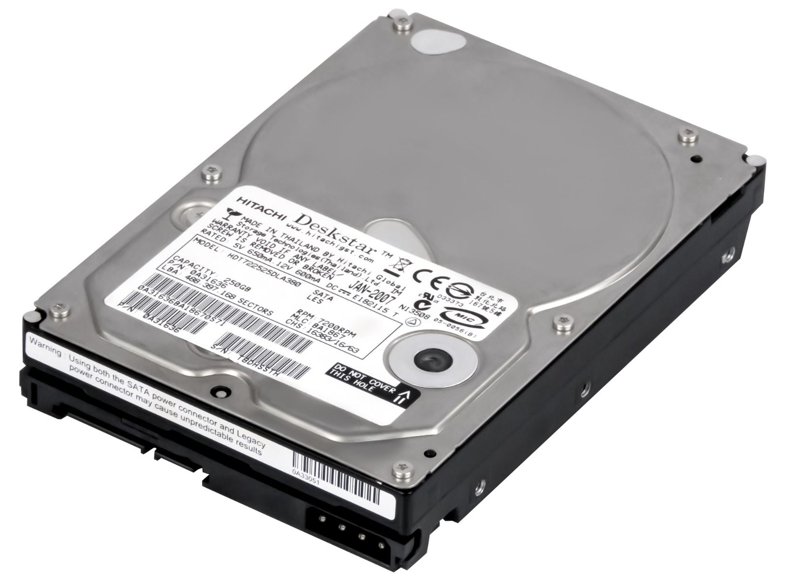 HITACHI DeskStar T7K250 250GB 7.2k 8MB SATA II 3.5'' HDT722525DLA380