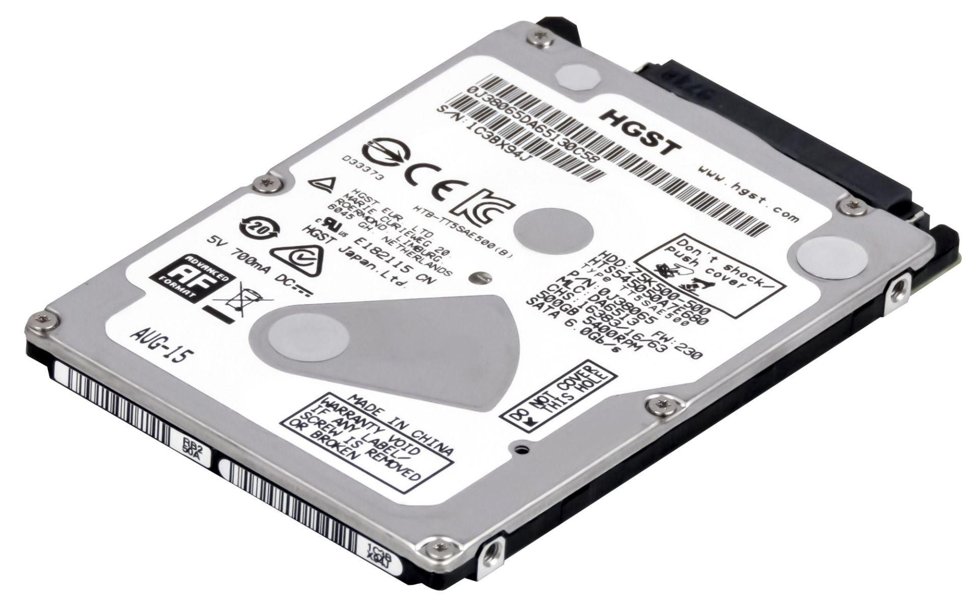 HGST TravelStar Z5K500 500GB 5.4k 8MB SATA III 2.5'' HTS545050A7E680