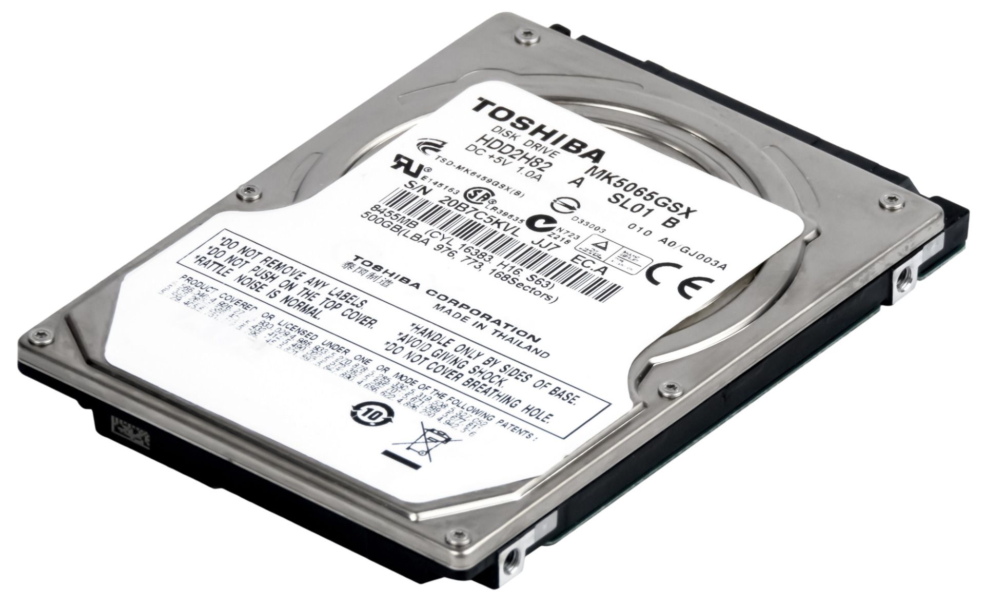 TOSHIBA 500GB 5.4k 8MB SATA II 2.5'' MK5065GSX