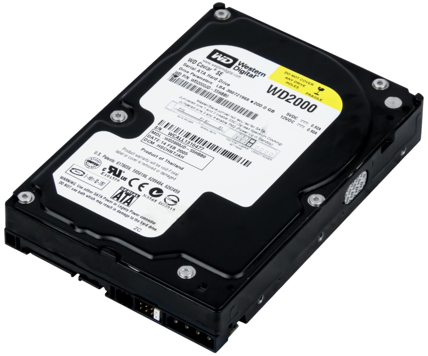 WD CAVIAR 200GB 7.2K 8MB 3.5'' WD2000JD