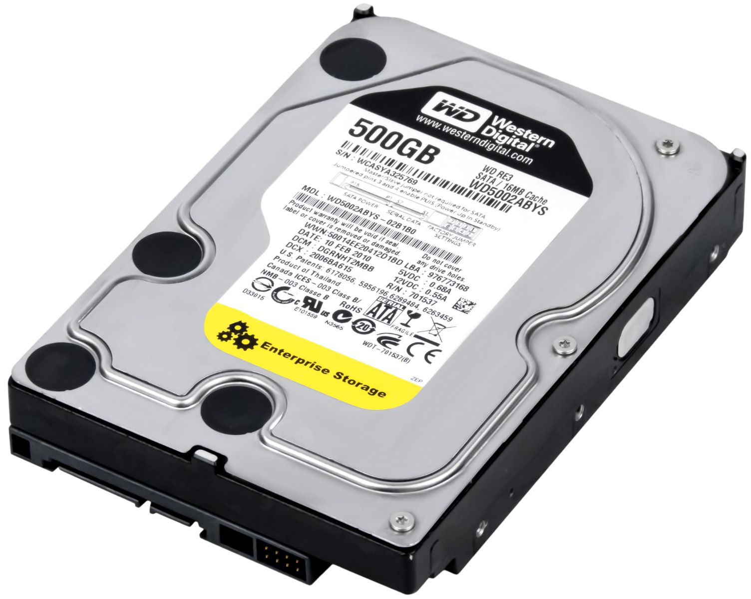 WD RE3 500GB 7.2K 16MB SATA II 3.5'' WD5002ABYS