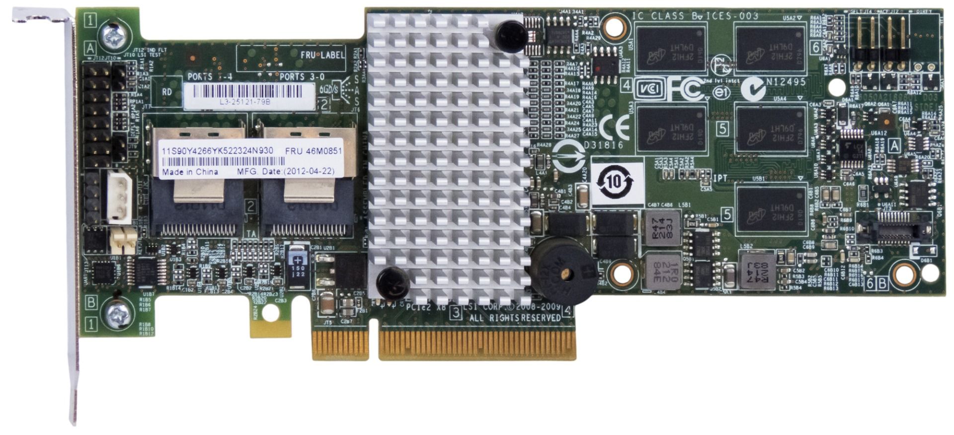 IBM 46M0851 ServeRAID M5015 6G SAS/ Sata PCIe x8 LOW PROFILE