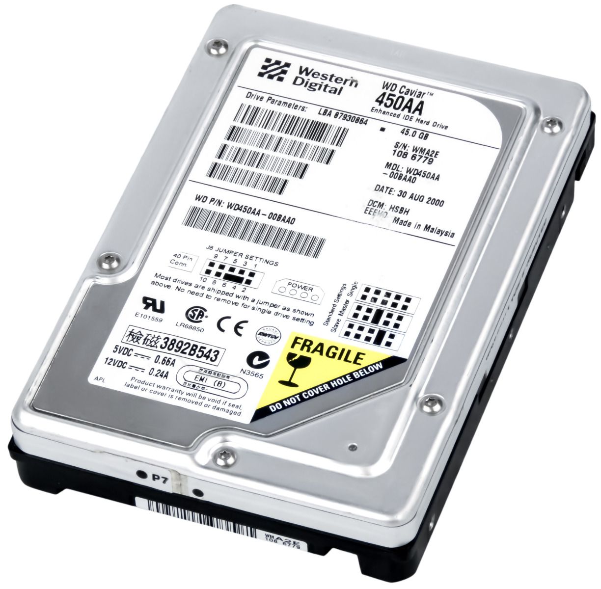 WD CAVIAR 450AA 45GB 5.4K ATA 3.5'' WD450AA-00BAA0