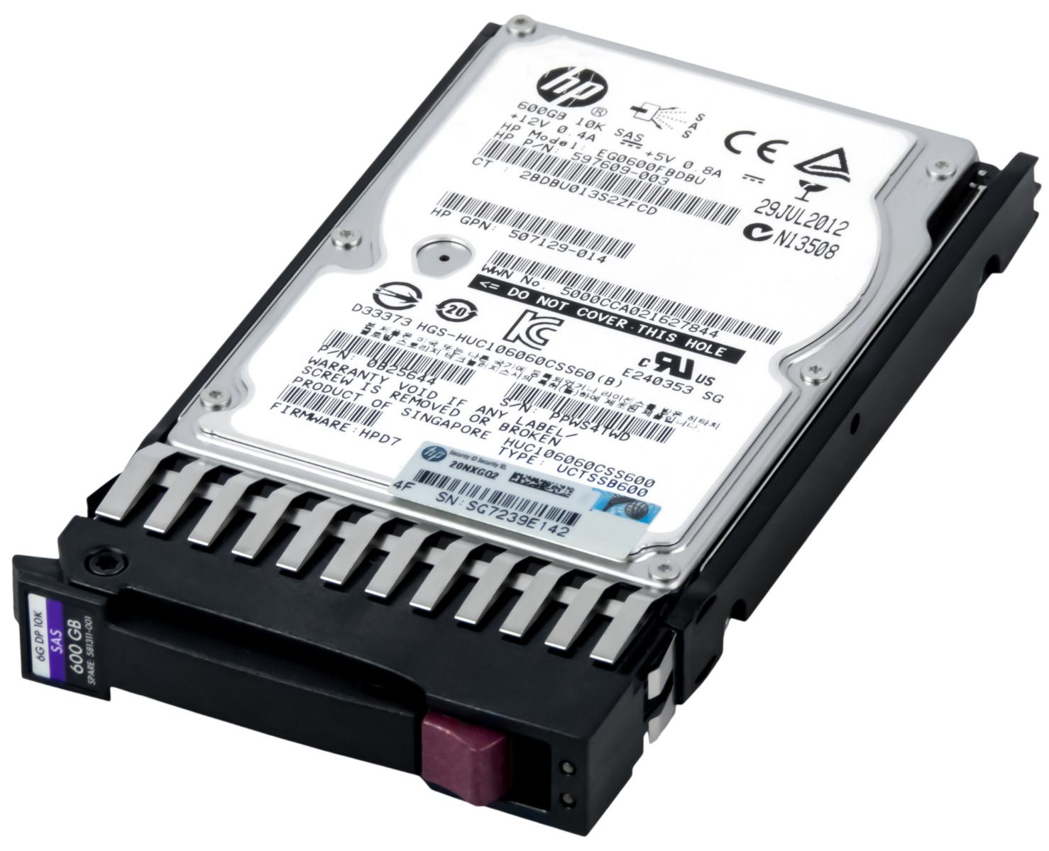 HP EG0600FBDBU 600GB 10K 64MB SAS-2 2.5'' 597609-003