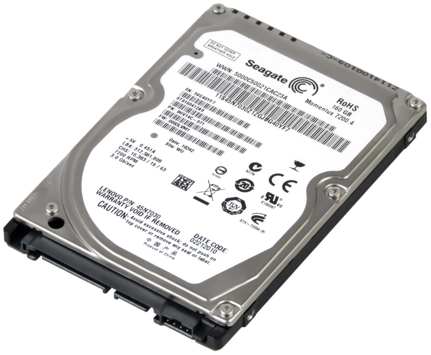 SEAGATE MOMENTUS 7200.4 160GB 7.2k 16MB Sata II 2.5'' ST9160412AS