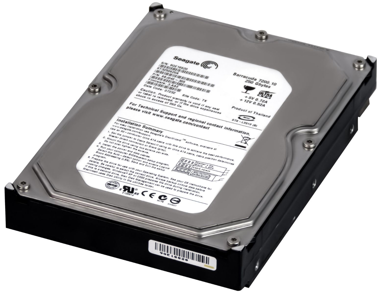 SEAGATE BARRACUDA 7200.10 250GB 7.2K 16MB ATA 3.5'' ST3250620A
