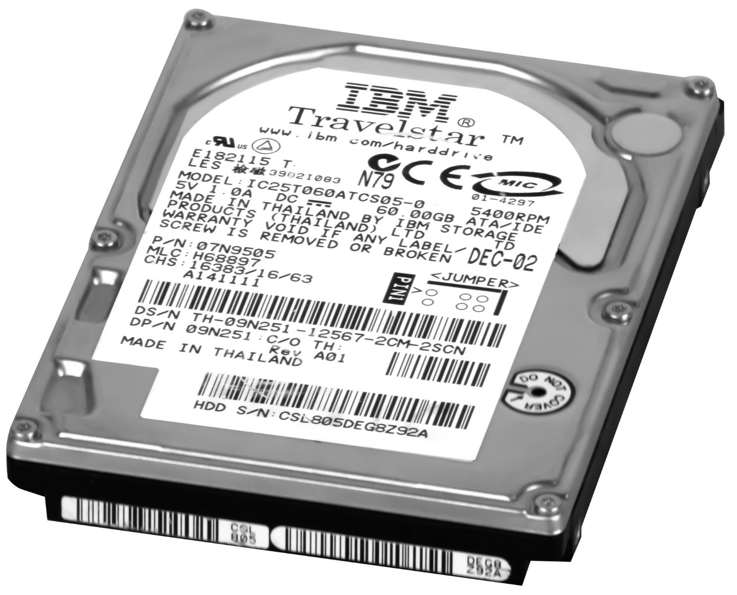 IBM 60GB 5.4K 2MB ATA 2.5'' IC25T060ATCS05-0