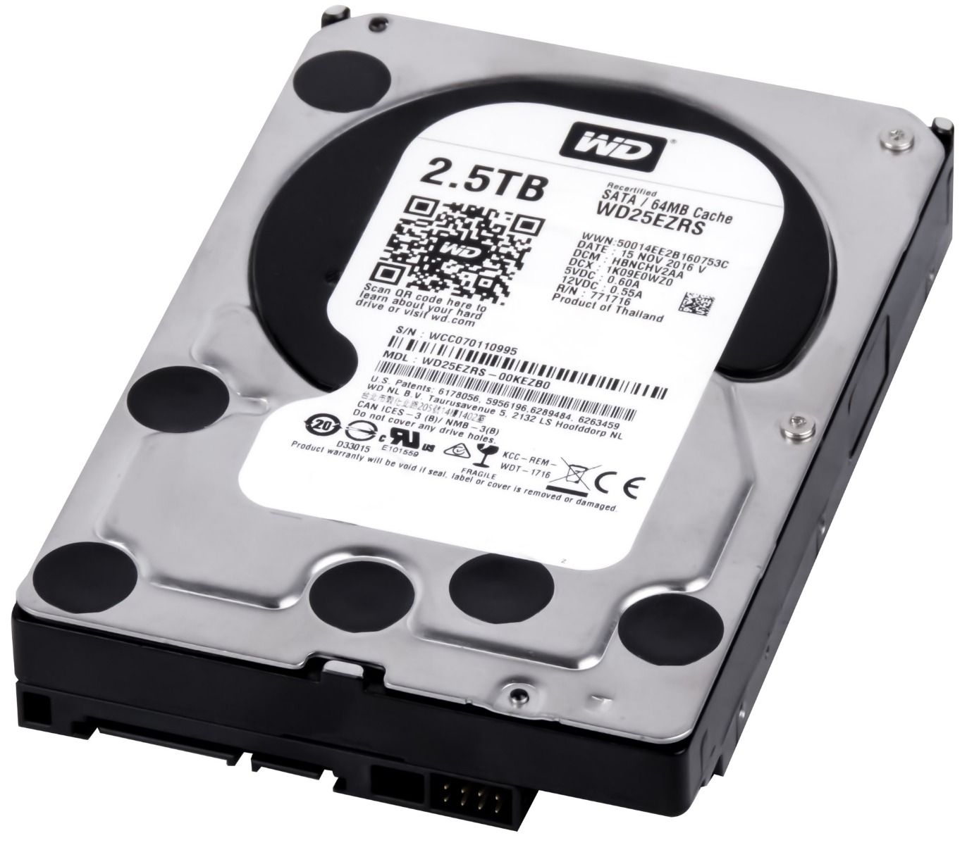 WD CAVIAR GREEN 2.5TB 5.4K 64MB SATA II 3.5'' WD25EZRS