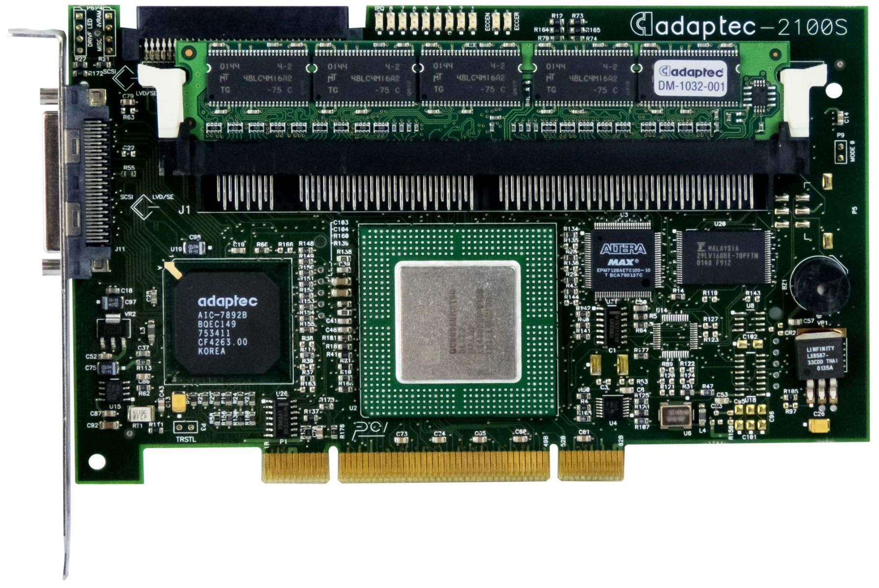 CONTRÔLEUR RAID SCSI ADAPTEC 2100S U160 PCI 32 Mo