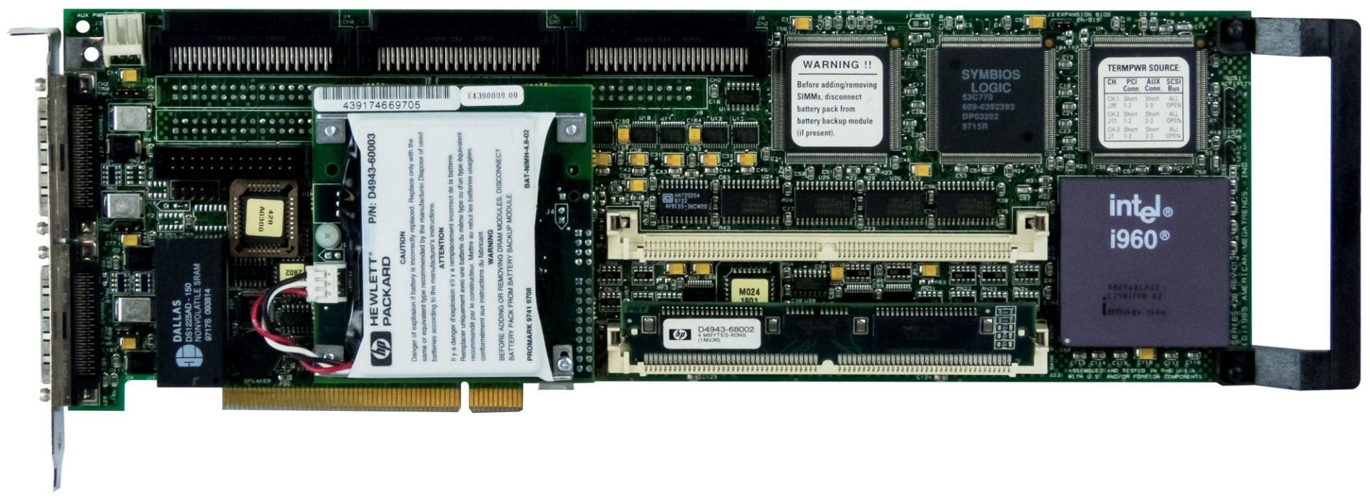 CONTRÔLEUR RAID PCI SCSI HP D4943-60002 NetRAID LH3 Pro