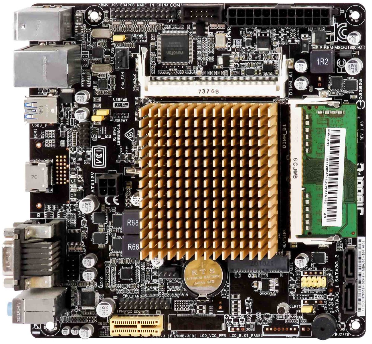 ASUS J1800I-C Intel Celeron J1800 2GB DDR3 mini ITX