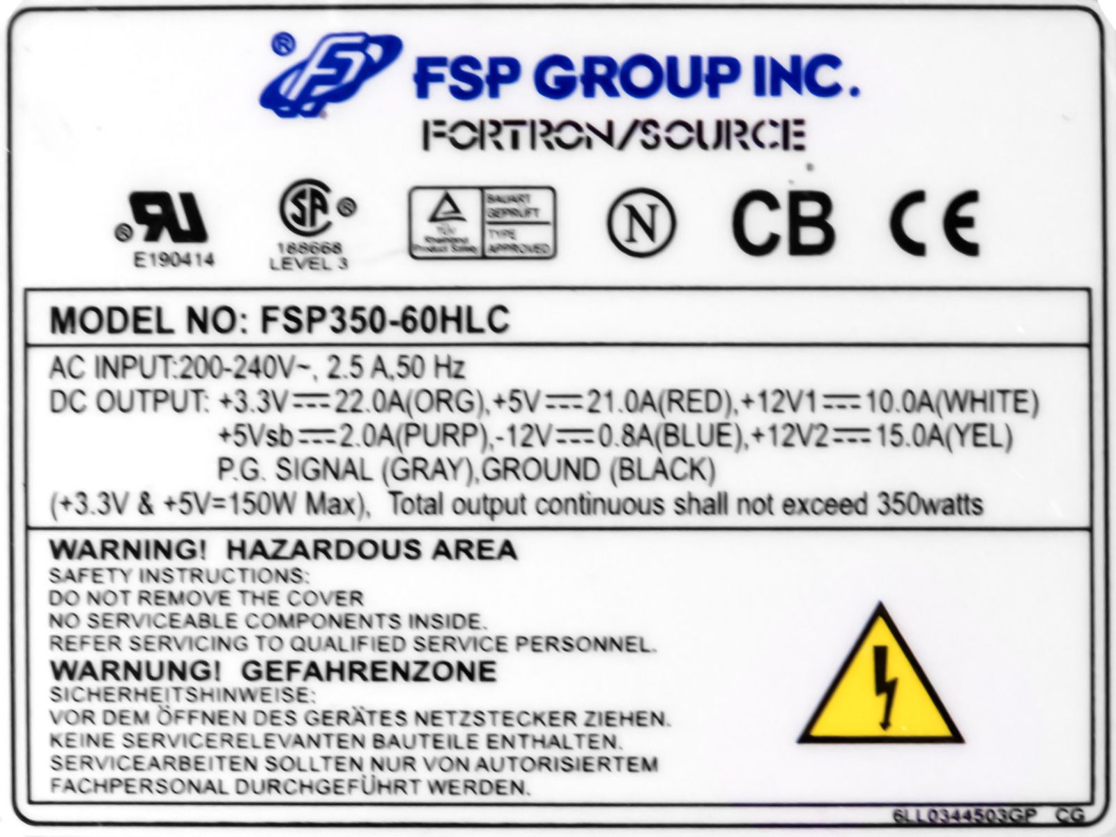 FSP FSP350-60HLC 350W ATX 24-PIN