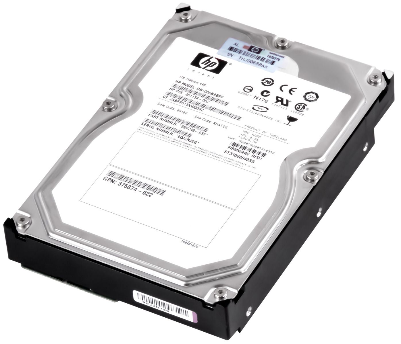HP 461134-002 1TB 7.2K 16MB SAS 3.5'' DB1000BABFF