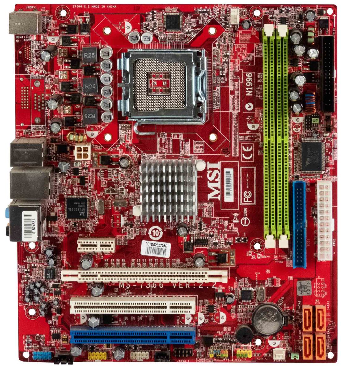  MSI MS-7366 VER: 2.2 s.775 DDR2 PCI PCIe mATX