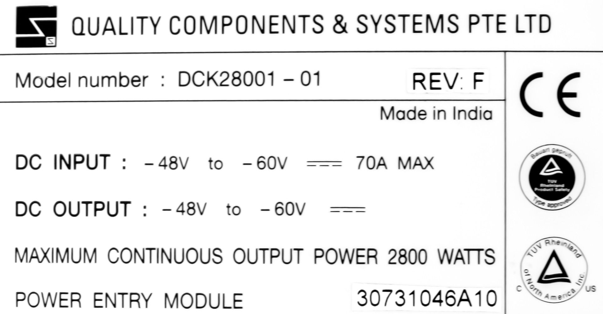 JUNIPER 740-013683 2800W PWR-MX960-DC-S-F DCK28001-01
