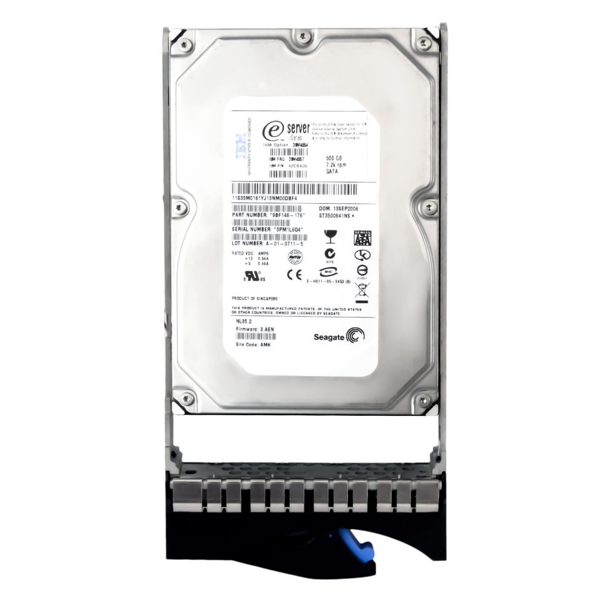 IBM 39M4557 42C0485 500GB 7.2K 8MB SATA II 3.5'' ST3500641NS