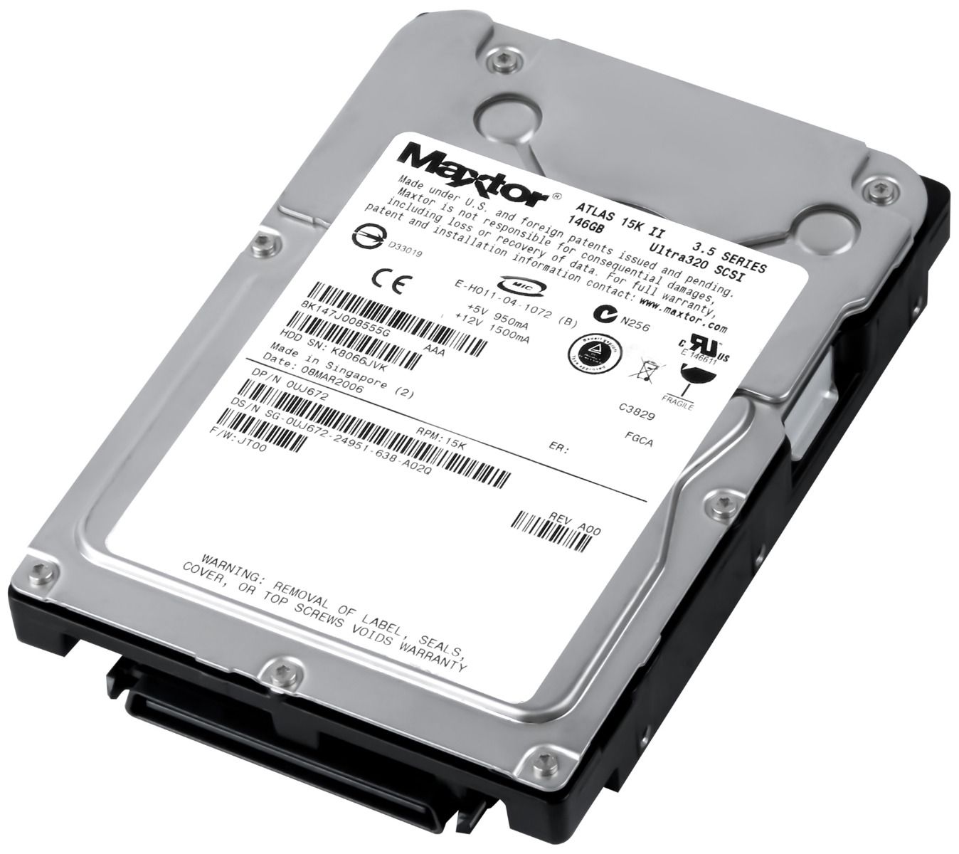 DELL 0UJ672 146GB 15K 8MB SCSI U320 3.5'' 8K147J0