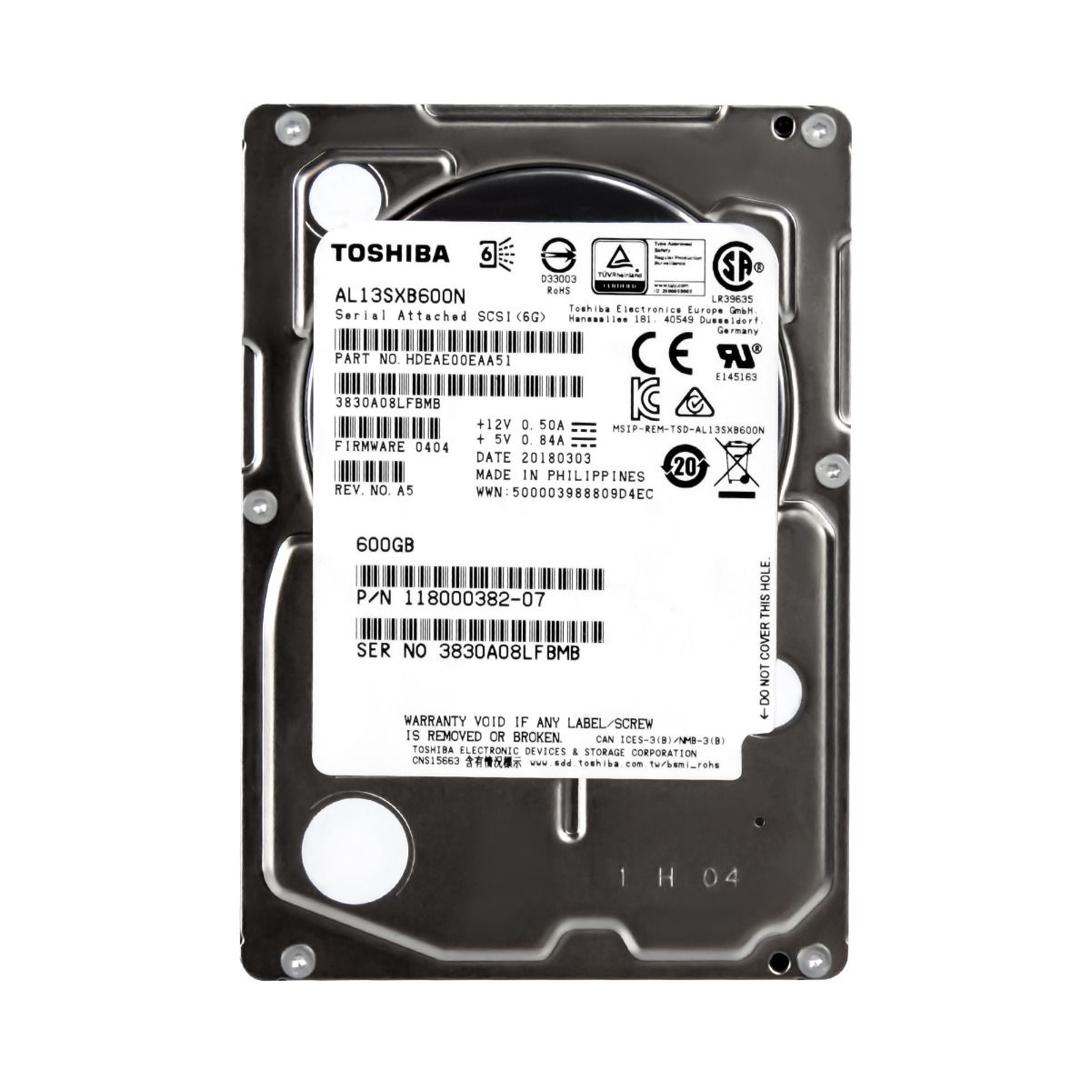 TOSHIBA 600GB 15K 64MB SAS-2 2.5'' AL13SXB600N