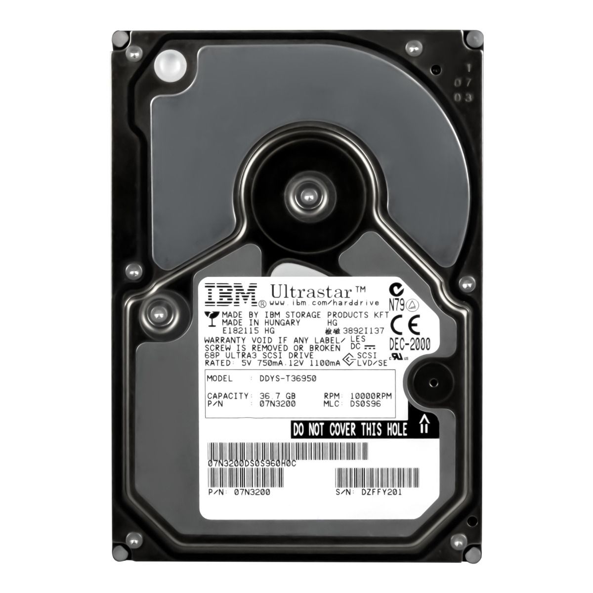 IBM UltraStar 36LZX 07N3200 36GB 10K 4MB SCSI U160 3.5'' DDYS-T36950