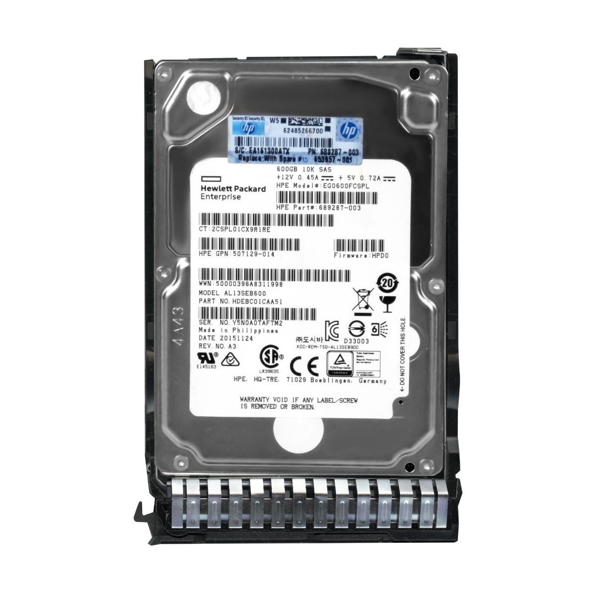 HP 689287-003 600GB 10K 64MB SAS-2 2.5'' EG0600FCSPL