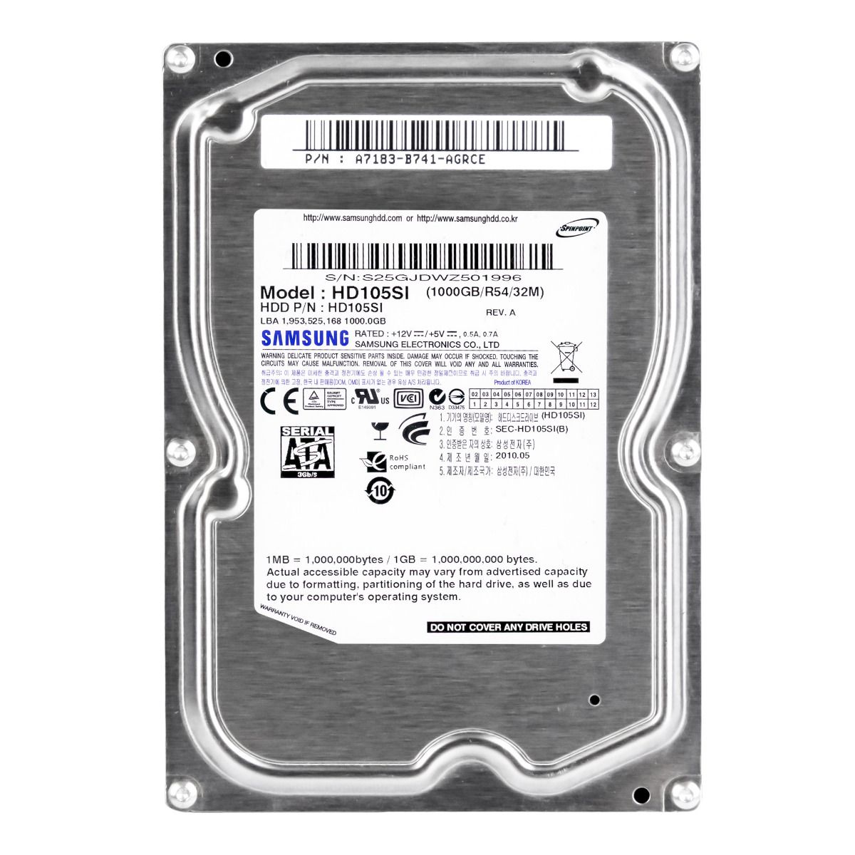 SAMSUNG SpinPoint F3EG 1TB 5.4k 32MB SATA II 3.5'' HD105SI