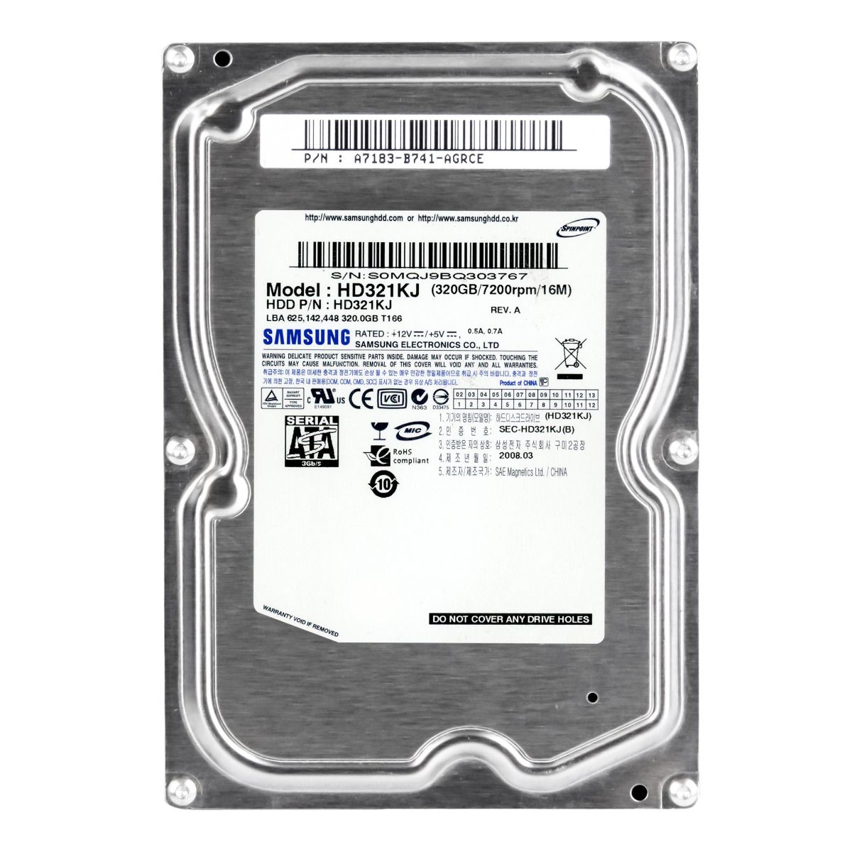 SAMSUNG SPINPOINT T166 320GB 7.2k 16MB SATA II 3.5'' HD321KJ