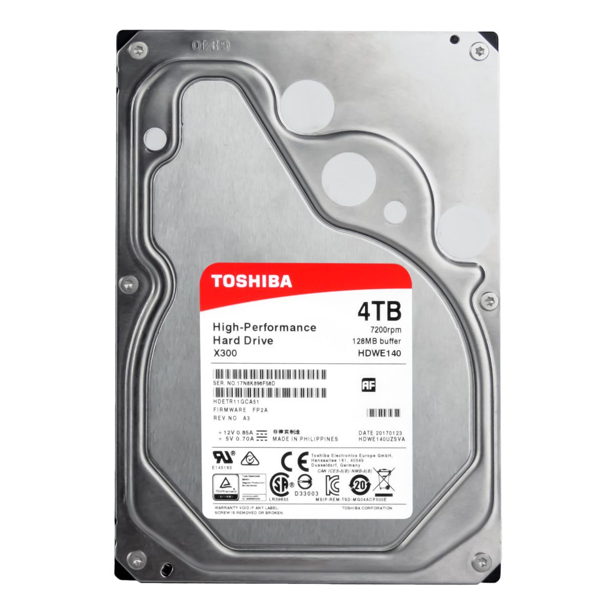 TOSHIBA X300 4 To 7,2K 128 Mo SATA III 3,5'' HDETR11GEA51