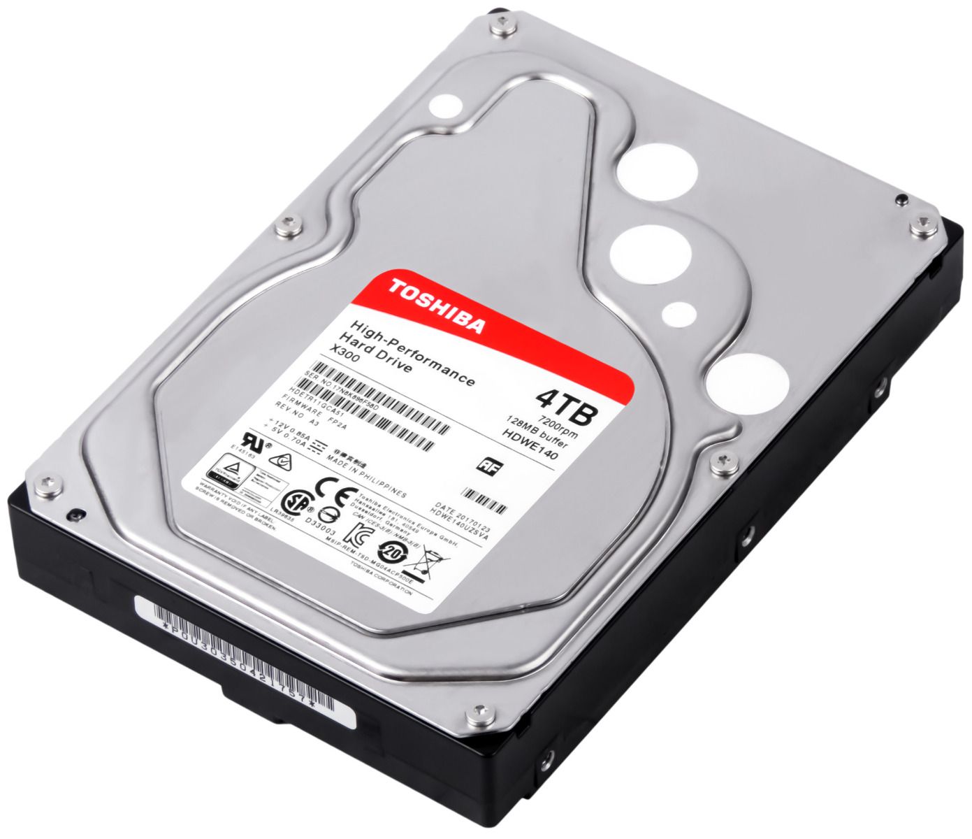 TOSHIBA X300 4 To 7,2K 128 Mo SATA III 3,5'' HDETR11GEA51