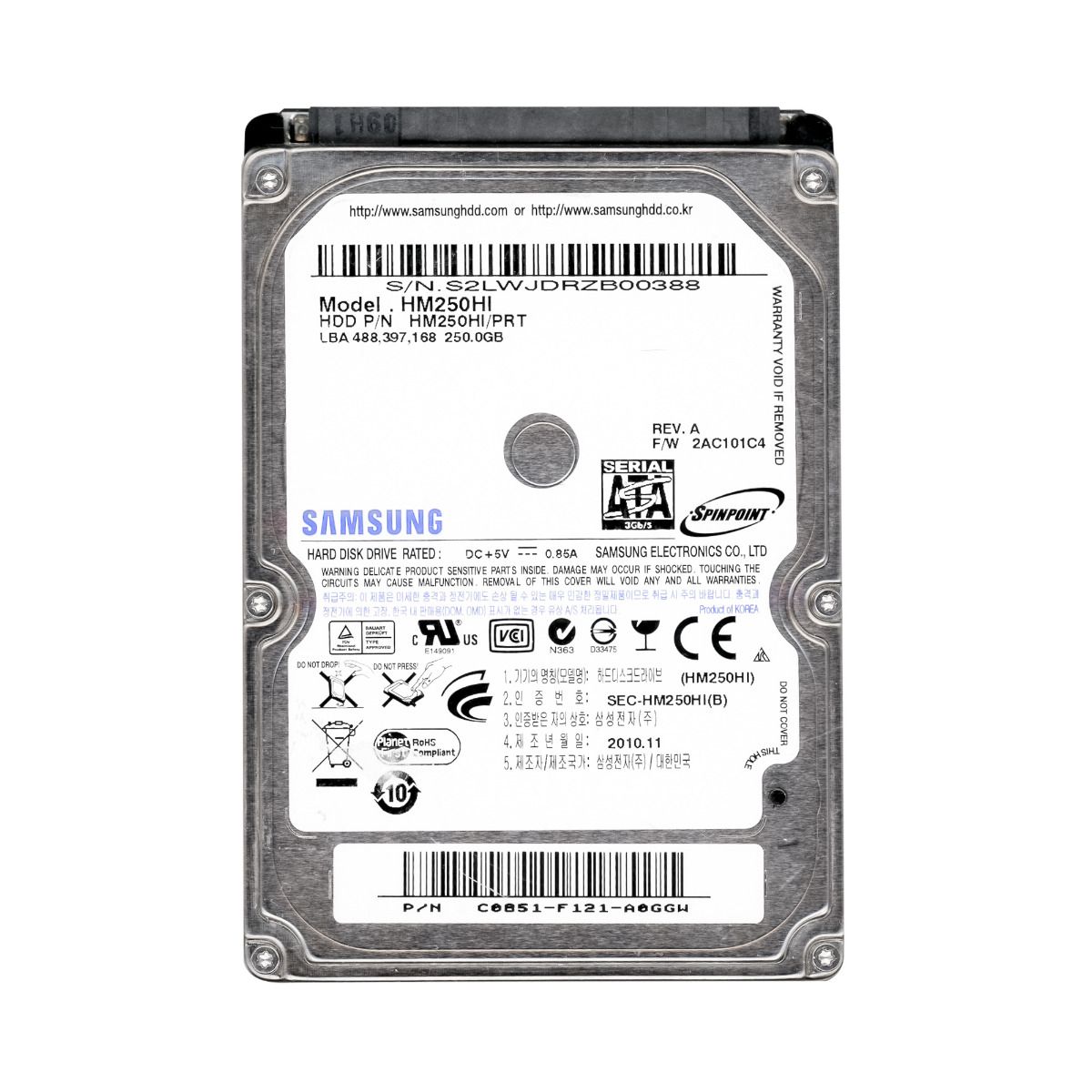 SAMSUNG SpinPoint M7 250GB 5.4K 8MB SATA II 2.5'' HM250HI