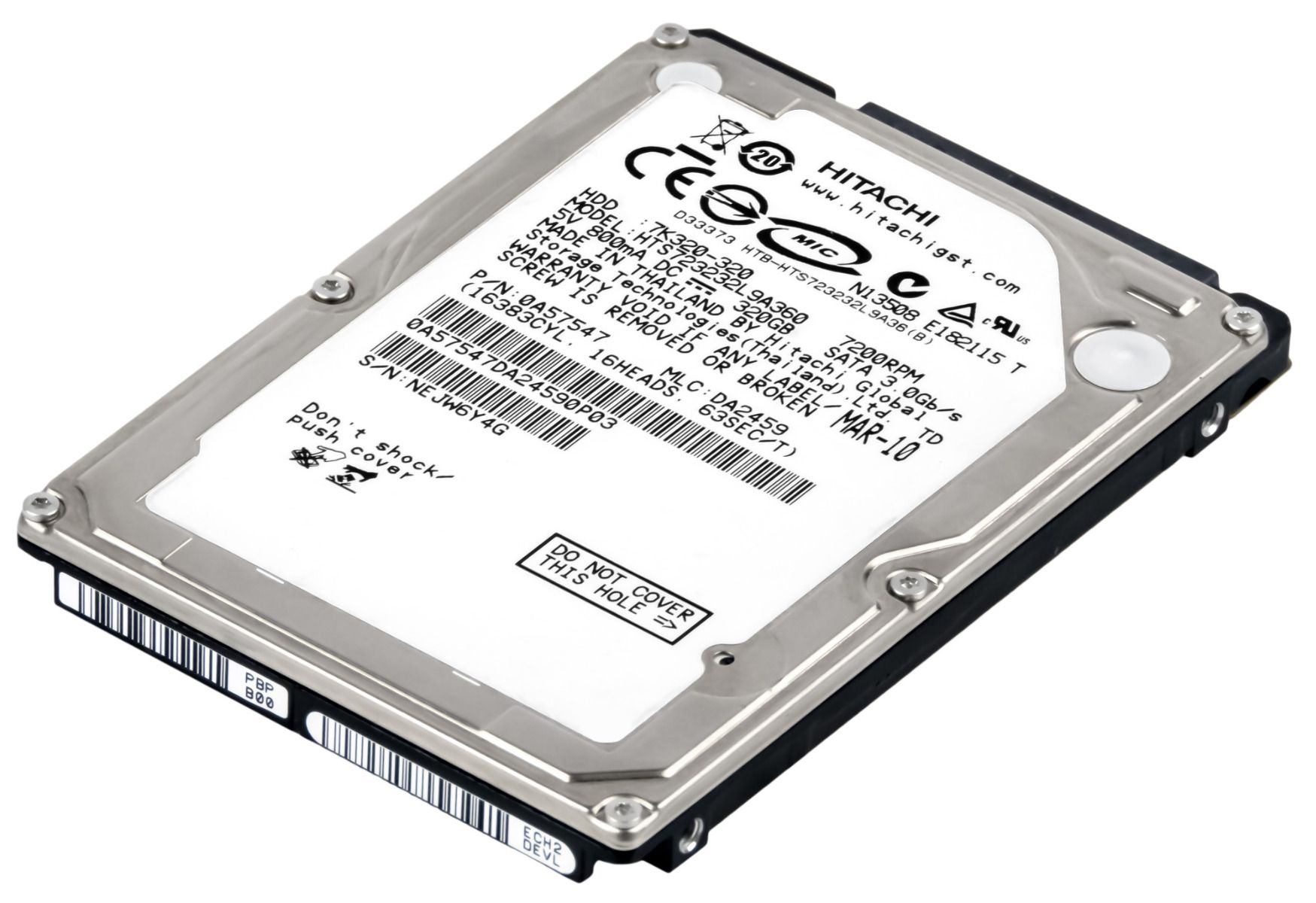 HITACHI TravelStar 7K320 320GB 7.2K 16MB SATA II 2.5'' HTS723232L9A360