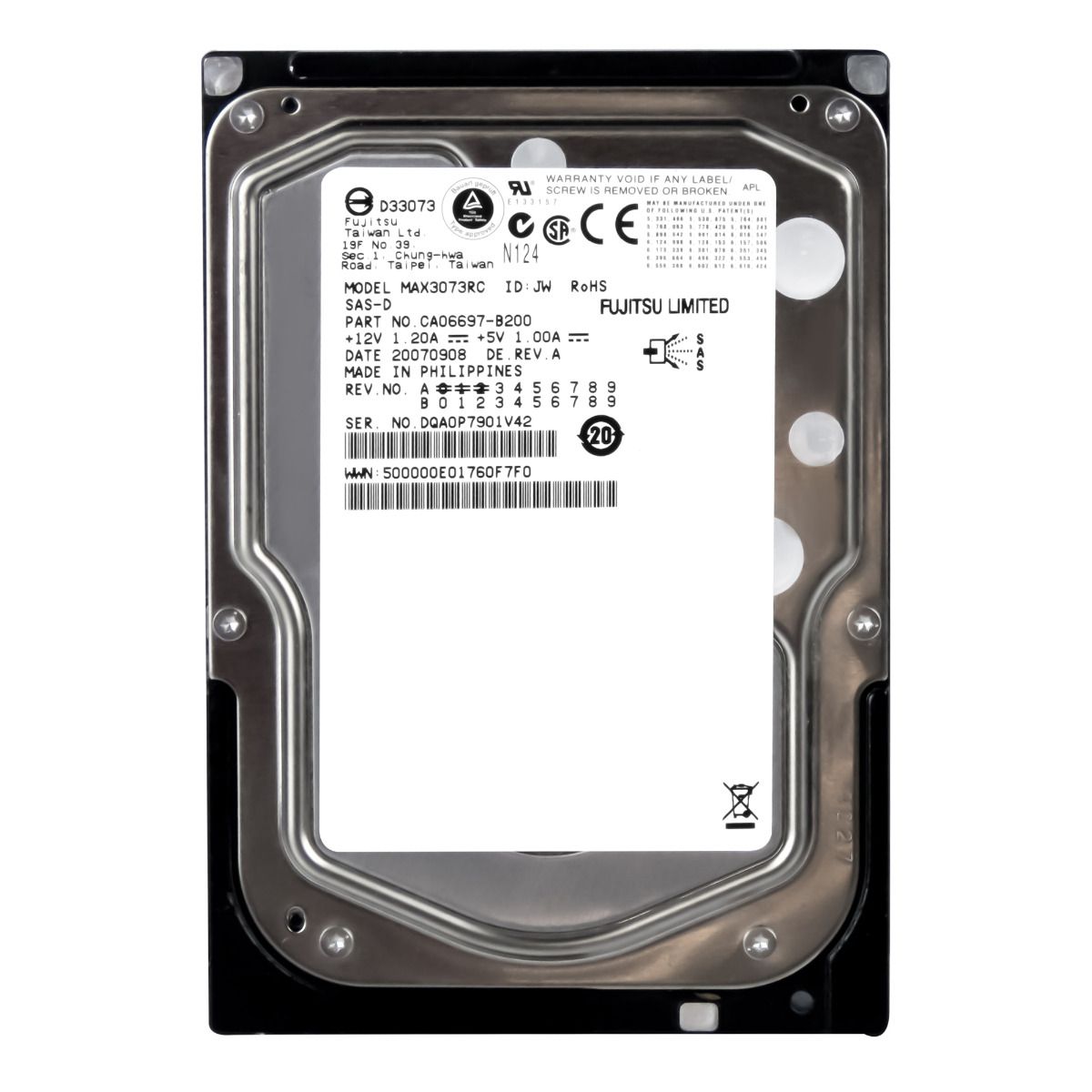 FUJITSU CA06697-B200 73GB 15K 16MB SAS-1 3.5'' MAX3073RC