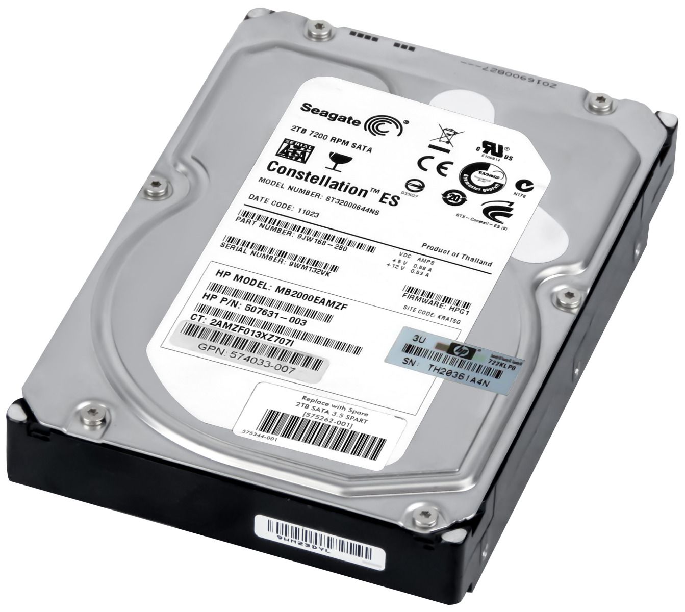HP 507631-003 2TB 7.2K 64MB SATA II 3.5'' MB2000EAMZF