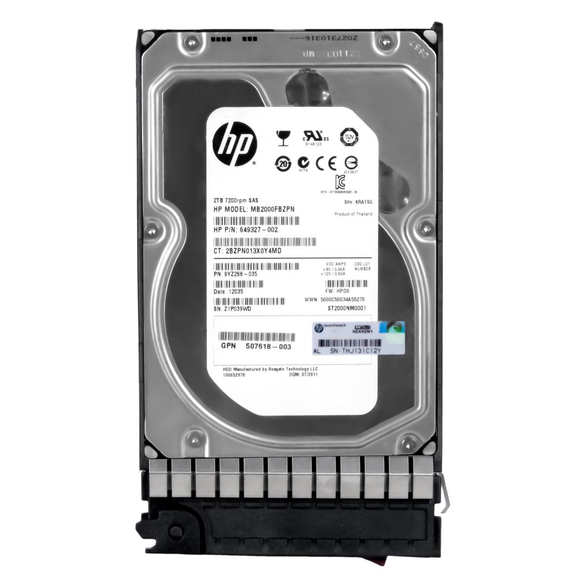 HP 649327-002 2TB 7.2K 64MB SAS-2 3.5'' MB2000FBZPN