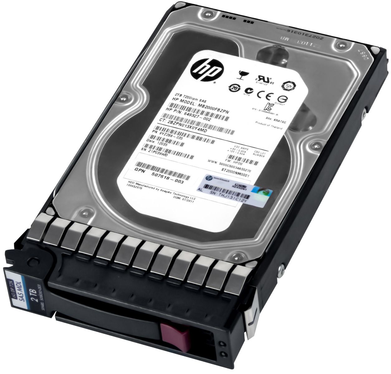 HP 649327-002 2TB 7.2K 64MB SAS-2 3.5'' MB2000FBZPN