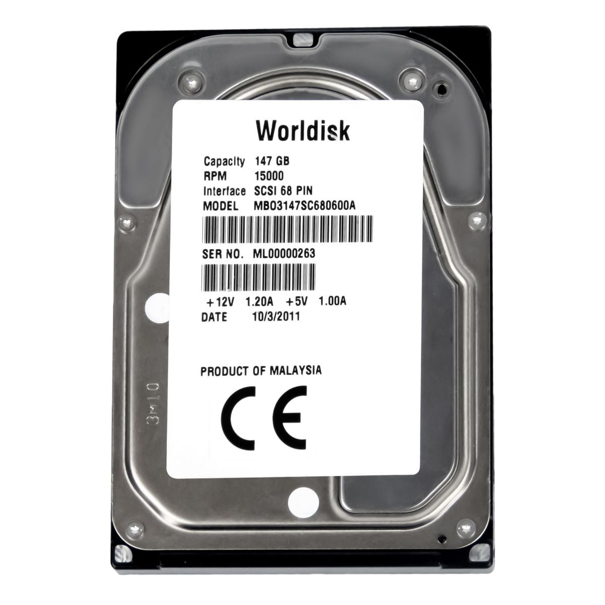 WORLDISK 147GB 15K SCSI U320 3.5'' MBO3147SC800600A