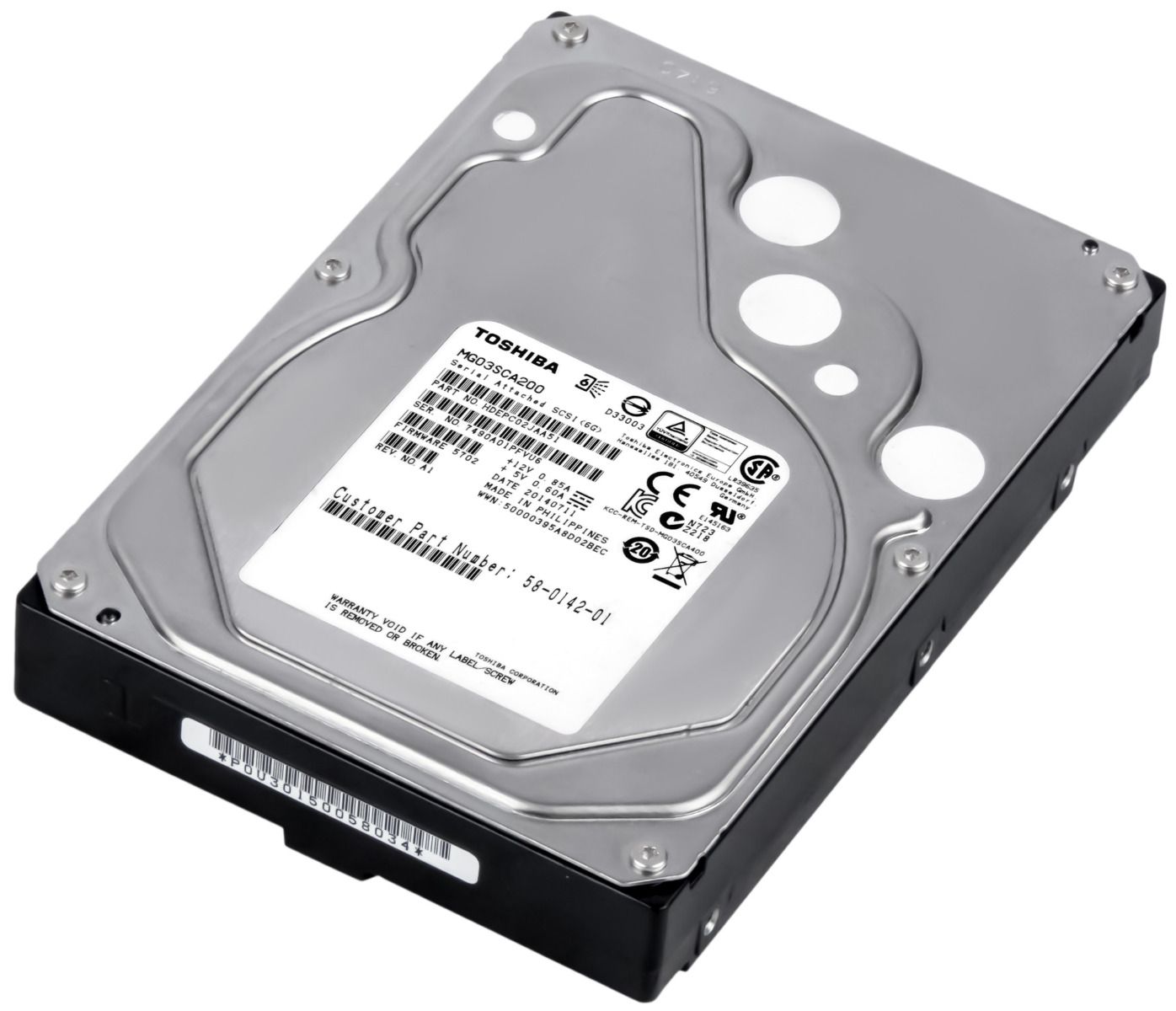 TOSHIBA 2TB 7.2K 64MB SAS-2 3.5'' MG03SCA200