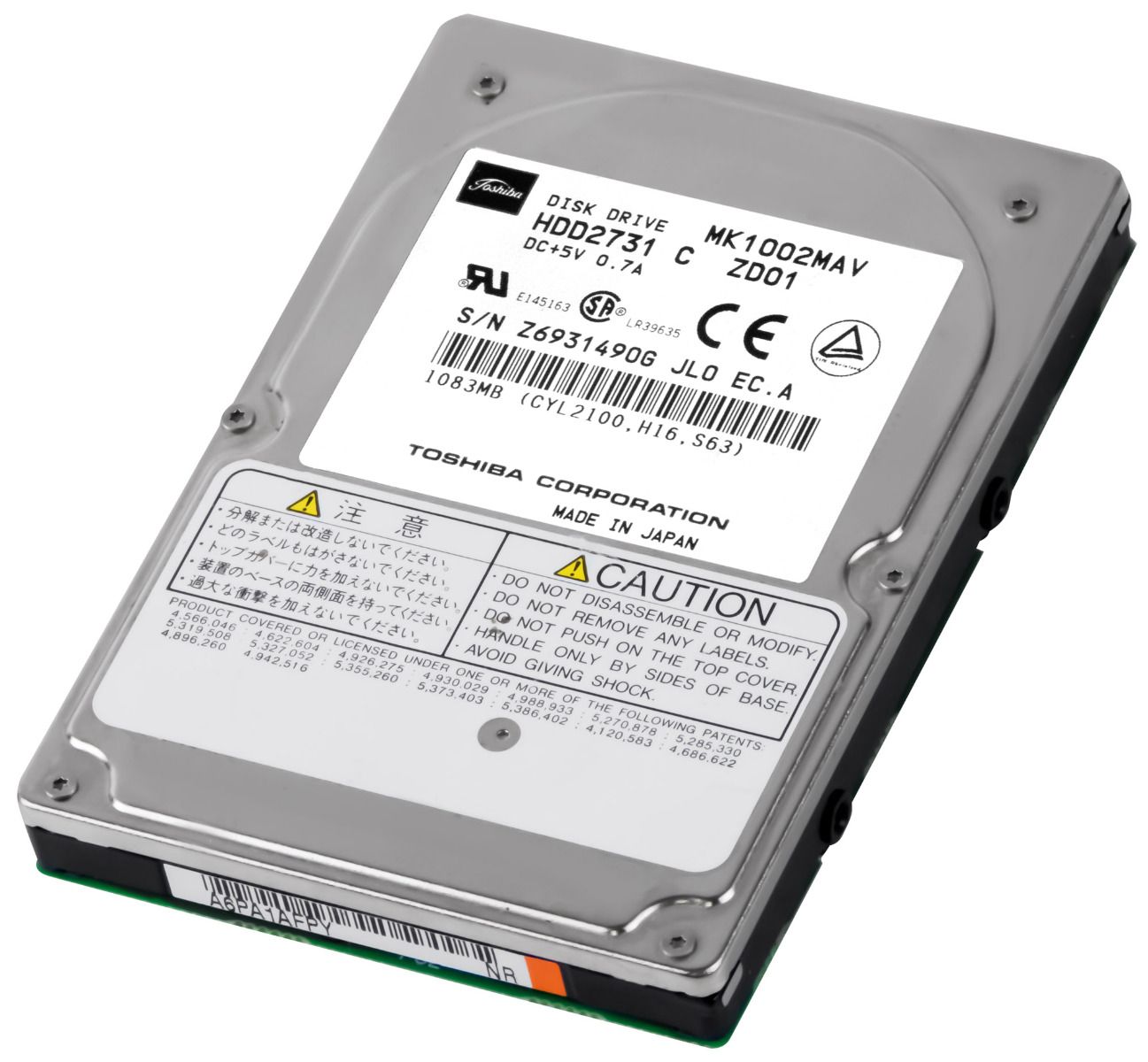 TOSHIBA 1GB 4.2K ATA 2.5'' MK1002MAV