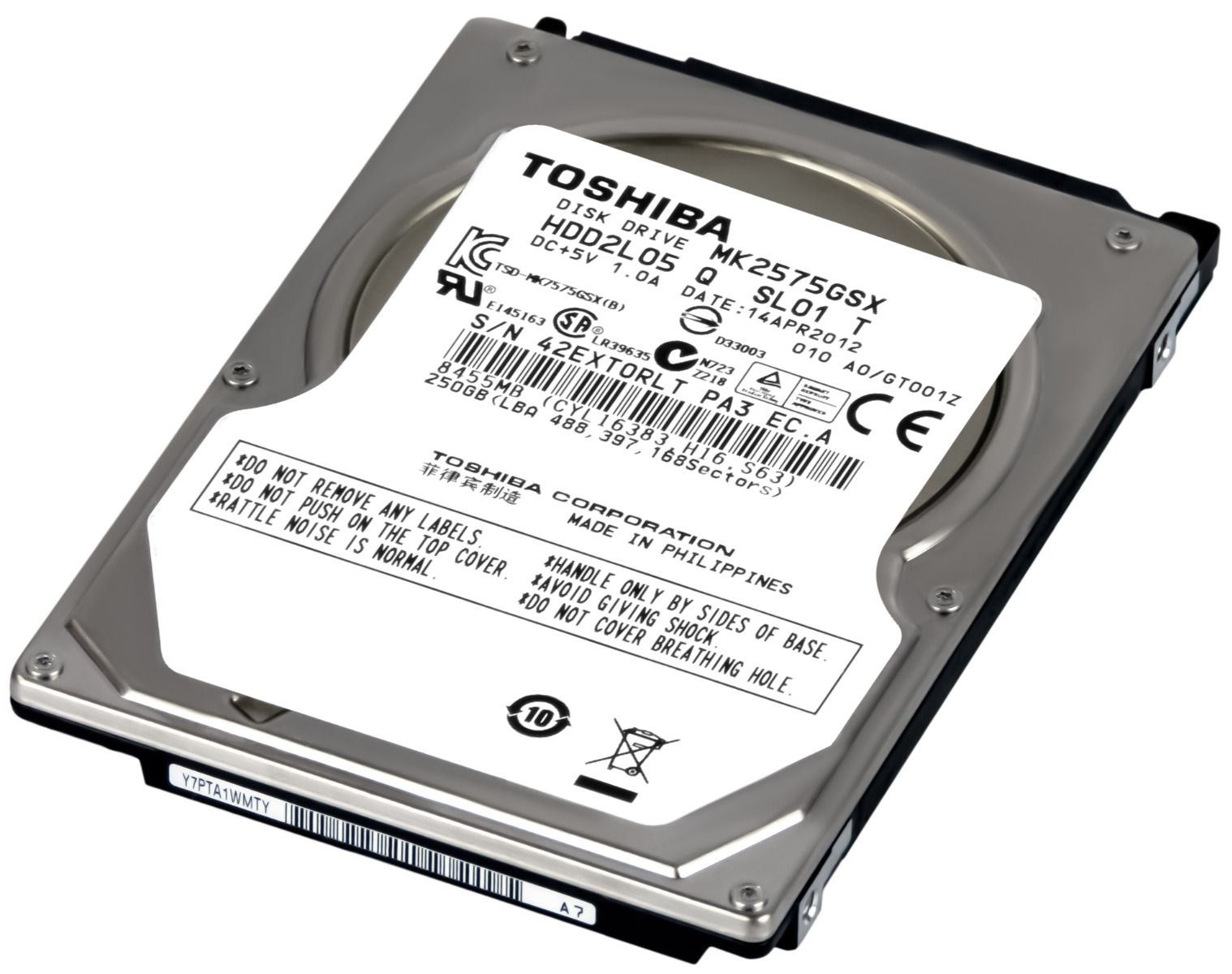 TOSHIBA 250GB 5.4K 8MB SATA II 2.5'' MK2575GSX