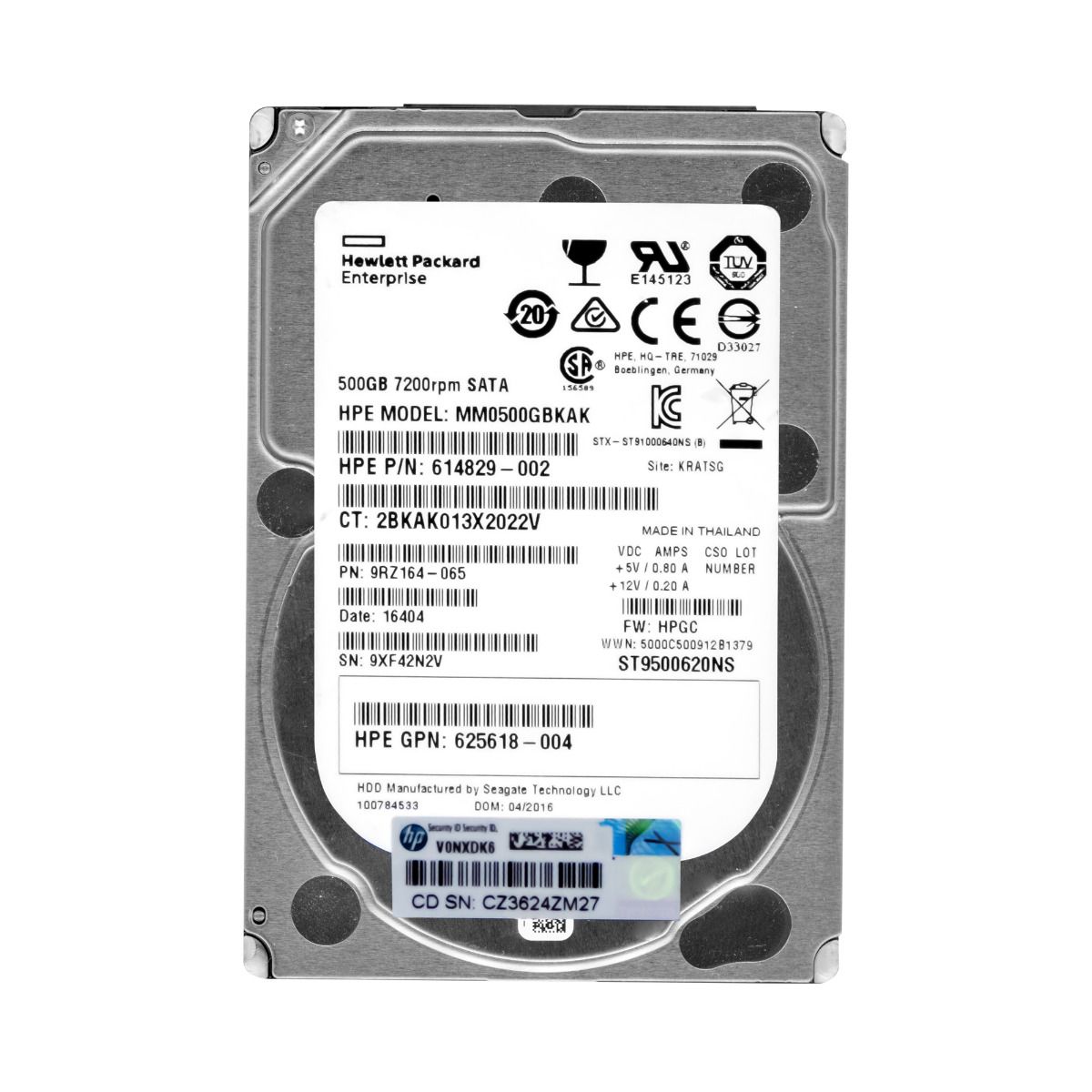 HP 614829-002 500GB 7.2K 64MB SATA III 2.5'' MM0500GBKAK