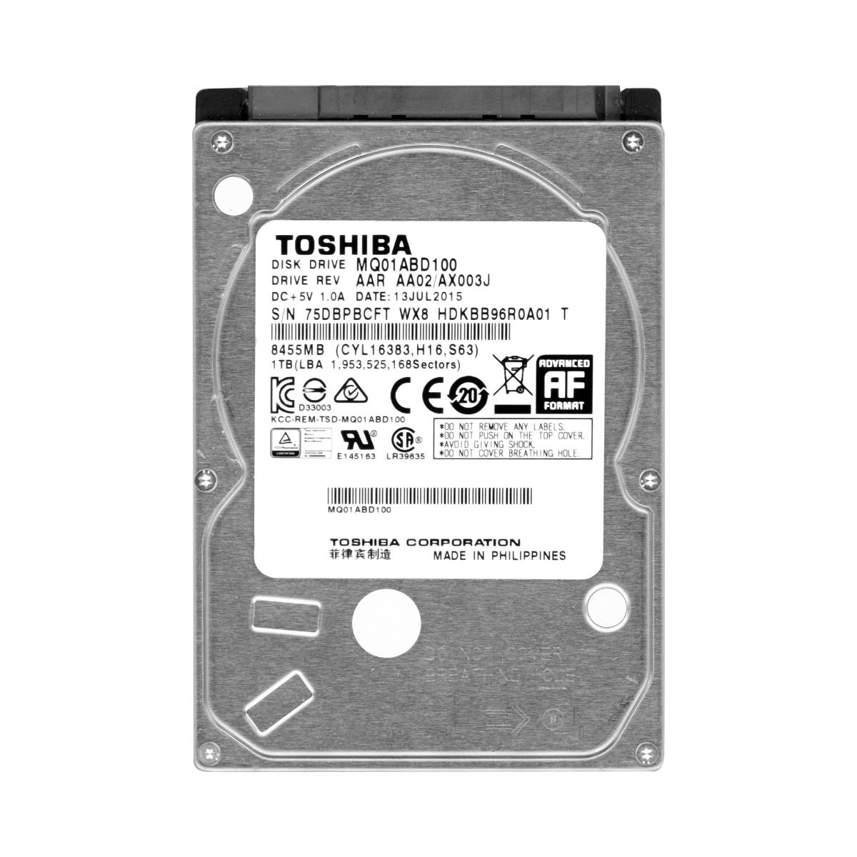 TOSHIBA 1TB 5.4K 8MB SATA II 2.5'' MQ01ABD100