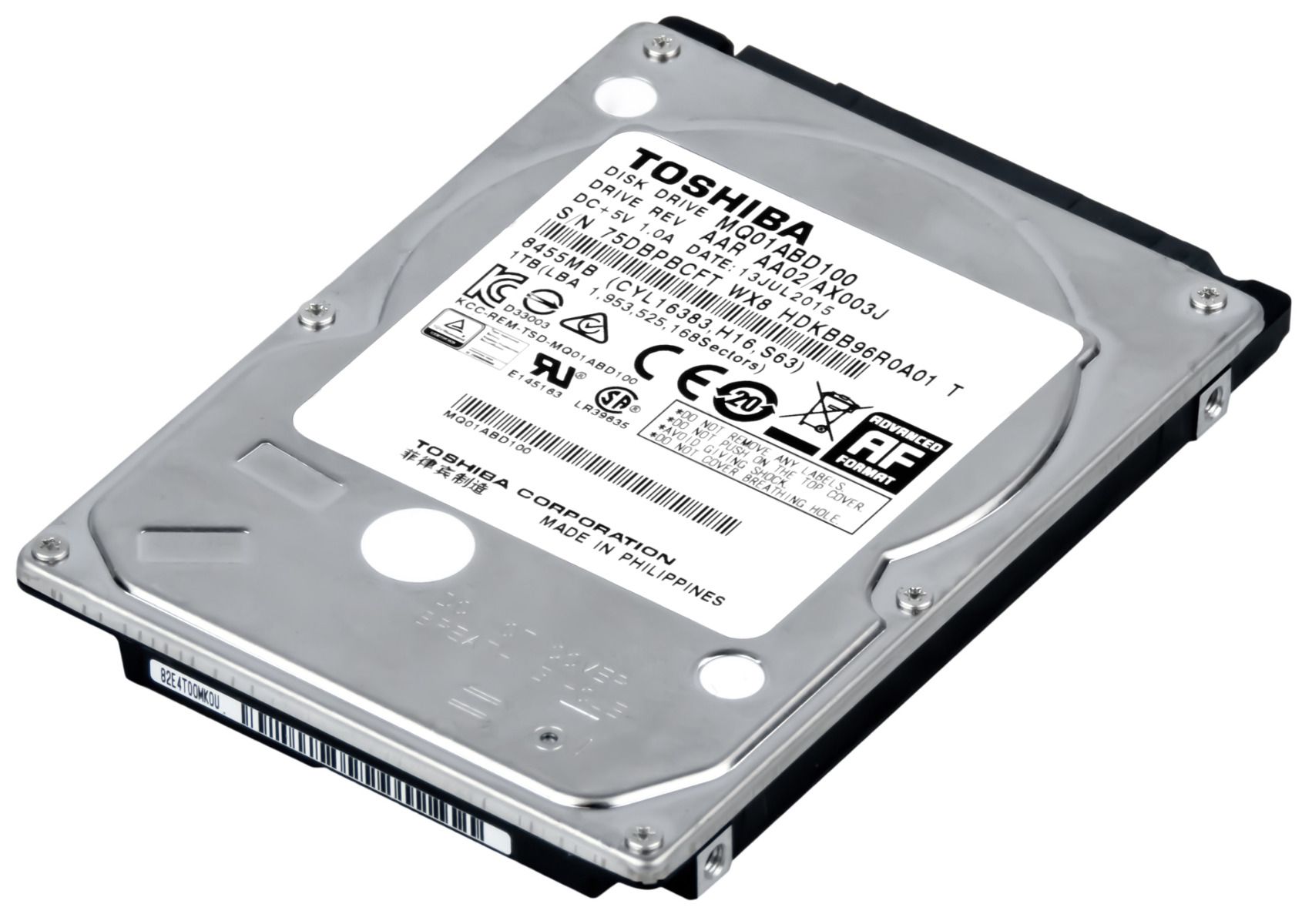 TOSHIBA 1TB 5.4K 8MB SATA II 2.5'' MQ01ABD100