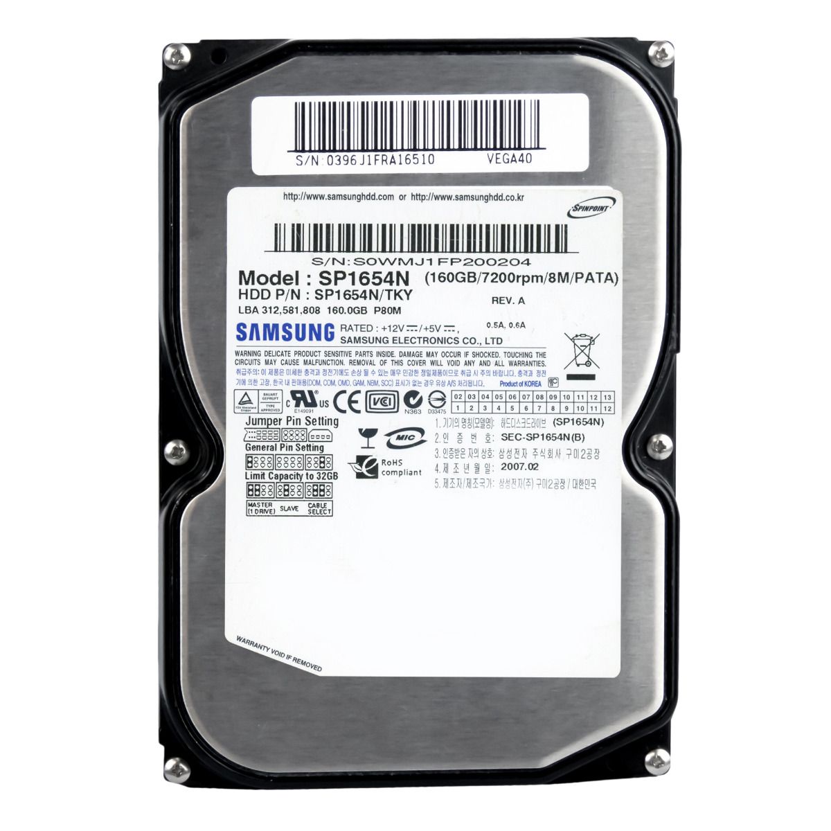 SAMSUNG SpinPoint P80 160GB 7.2K 8MB 3.5'' SP1654N