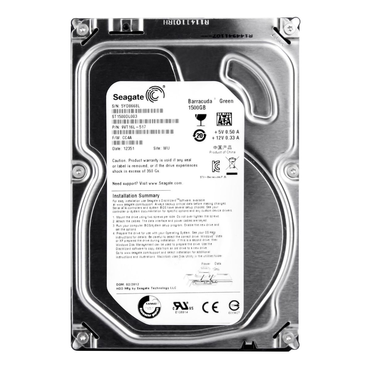 SEAGATE 1.5TB SATA III 64MB 5.9K 3.5'' ST1500DL003