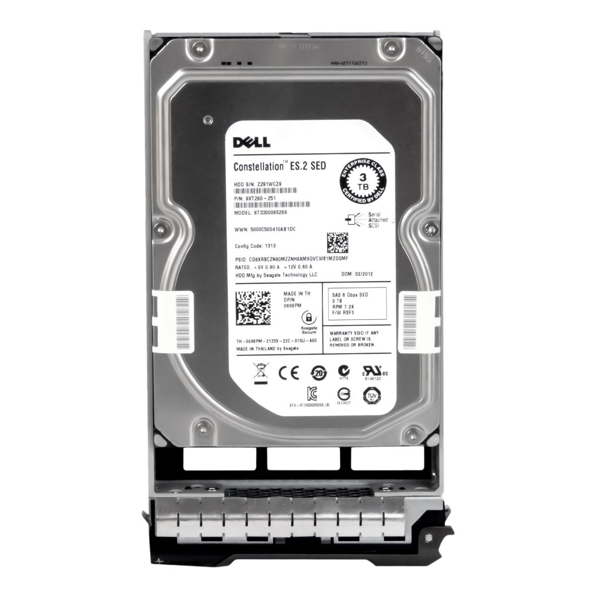 DELL 0698PM 3TB 7.2K 64MB SAS-2 3.5'' ST33000652SS